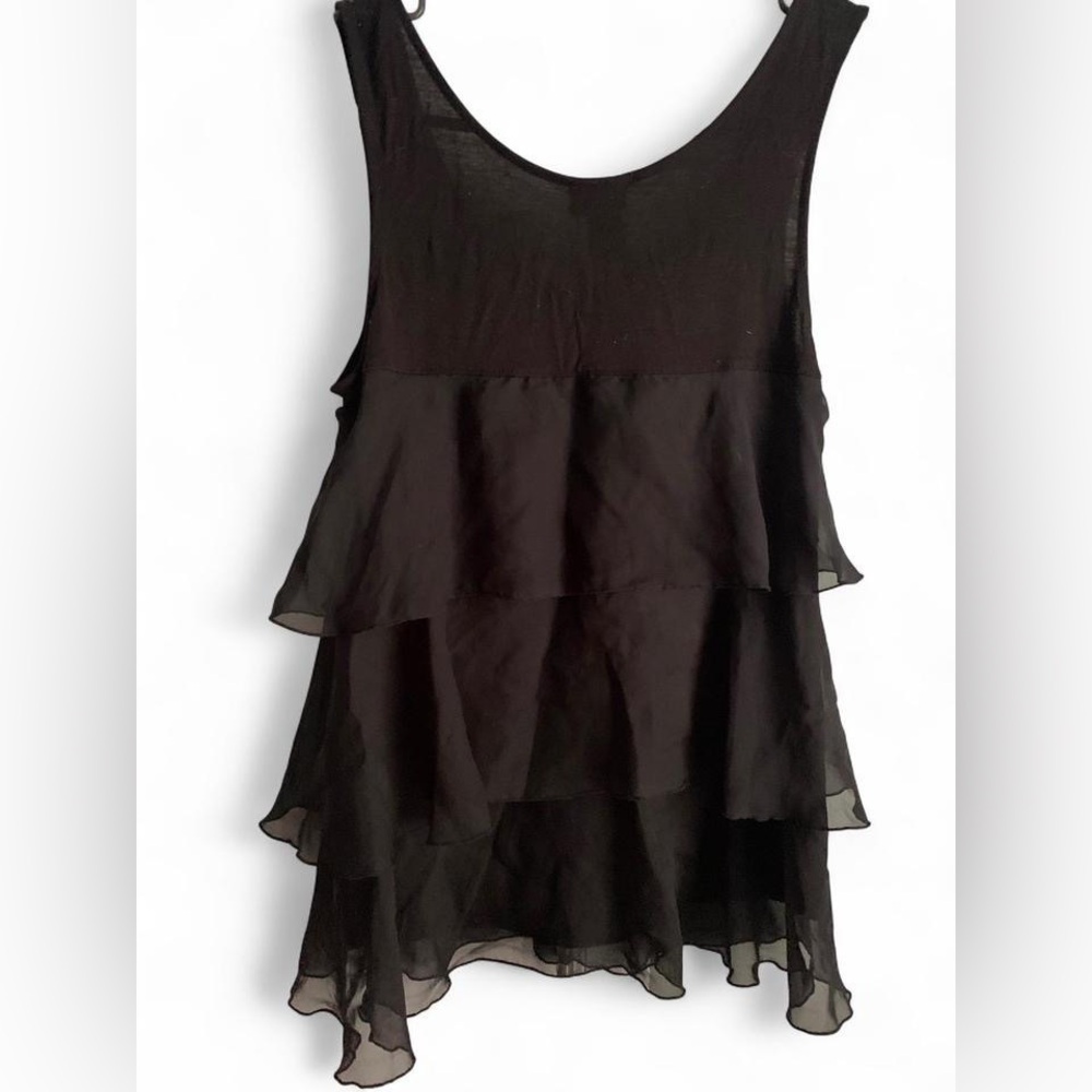 H&M Sheer Black Ruffled Tank - Picture 2 of 2
